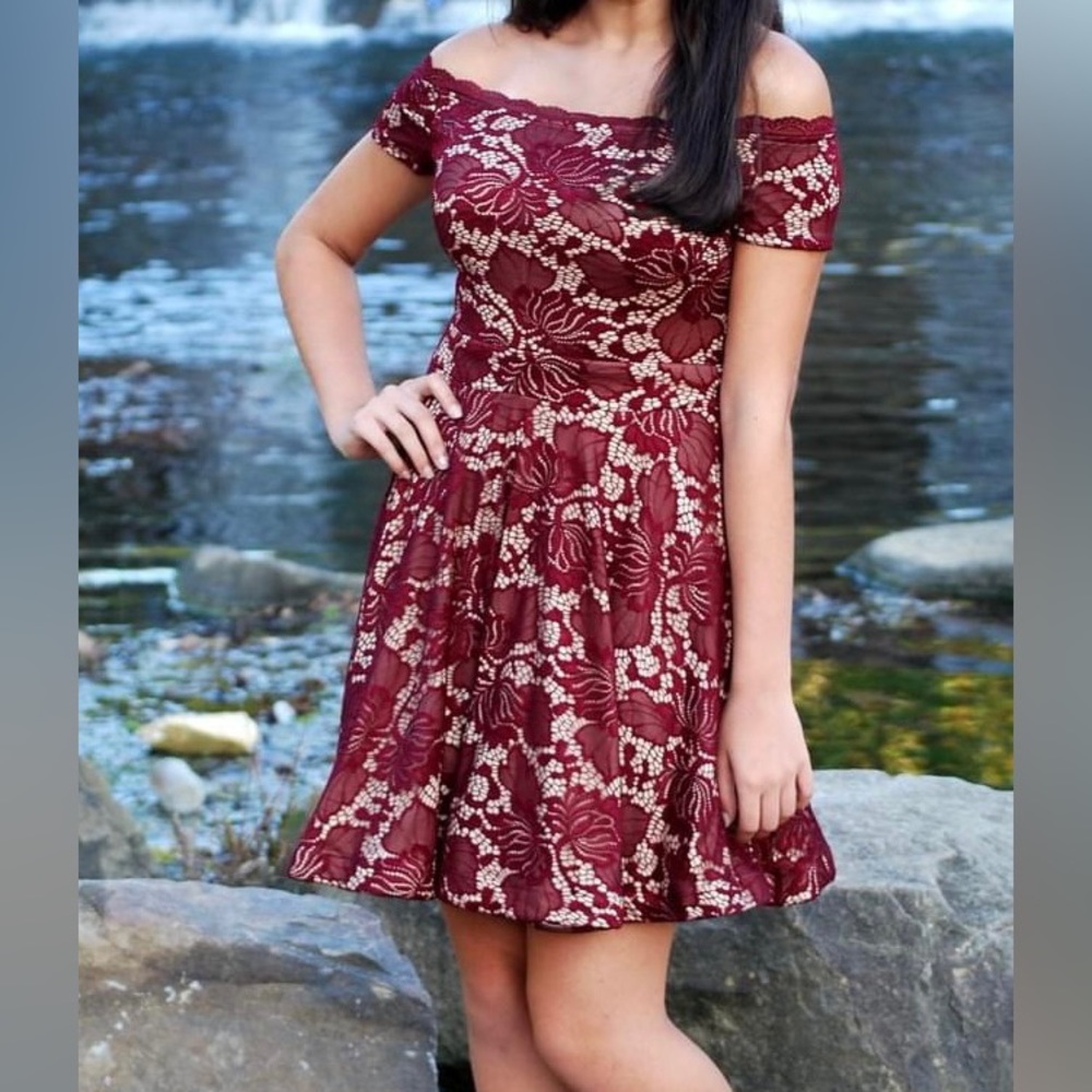 Beautiful B. Darlin fit & flare off the shoulder party dress size 3/4
